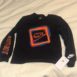 Nike Black Shirt with Orange and Blue Graphic